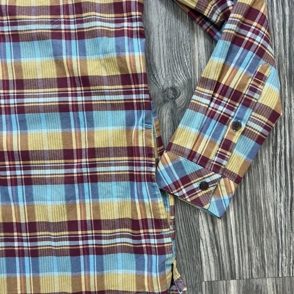 L.L. Bean Oversized Plaid Brushed Flannel Button Down Shirt Pockets Size Medium - Picture 4 of 7